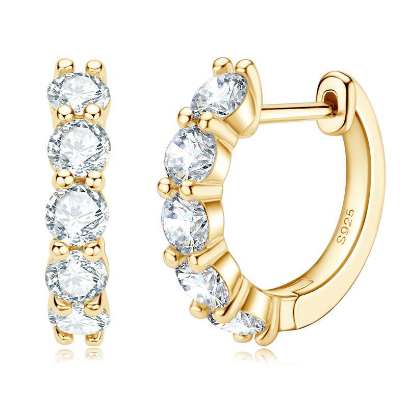 Moissanite Diamond Earrings – Elegant S925 Sterling Silver Studs for Everyday & Occasion Wear ladys earrings Distinguished Fine Apparel Golden