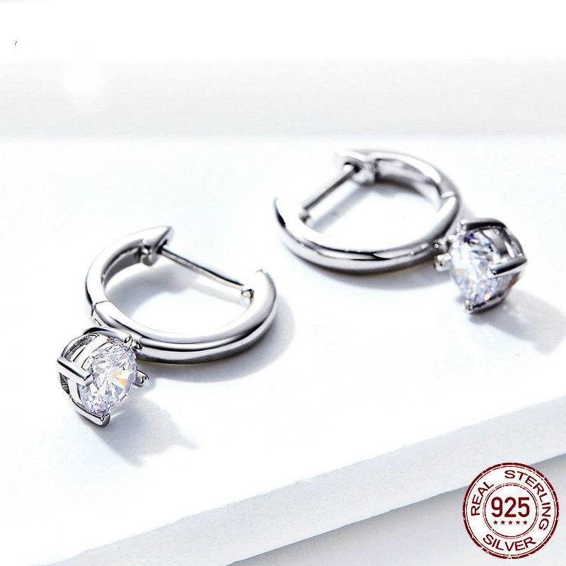 Ladies White Silver Hypoallergenic Earrings - Beautiful ladys earrings Distinguished Fine Apparel