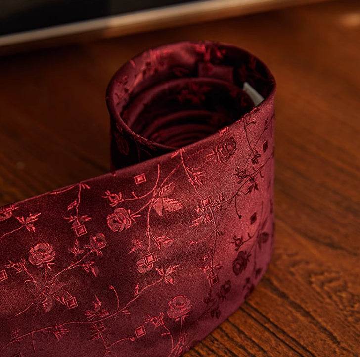 Three-fold Roll Wool Lining Handmade Tie, Silk Jacquard Business Tie gents ties Distinguished Fine Apparel