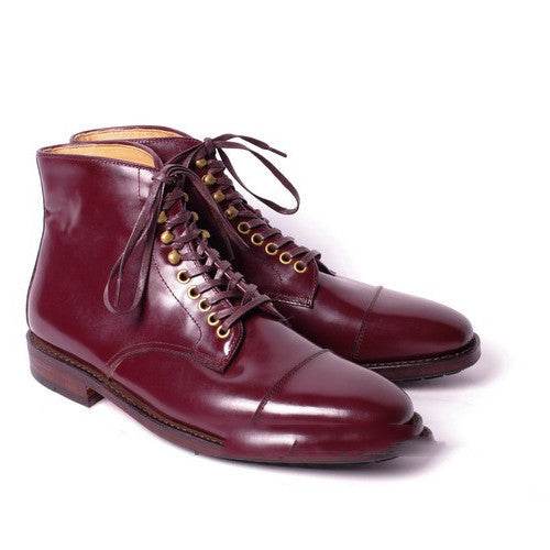 Three Joint Gentlemans Leather Shoes gents shoes Distinguished Fine Apparel Wine Red 38