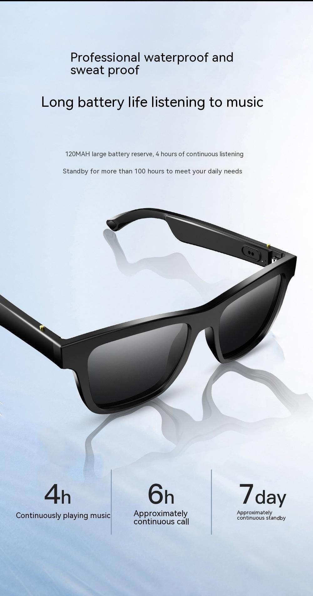 Smart Glasses Black Technology Headset Bluetooth Sunglasses gents sunglasses Distinguished Fine Apparel