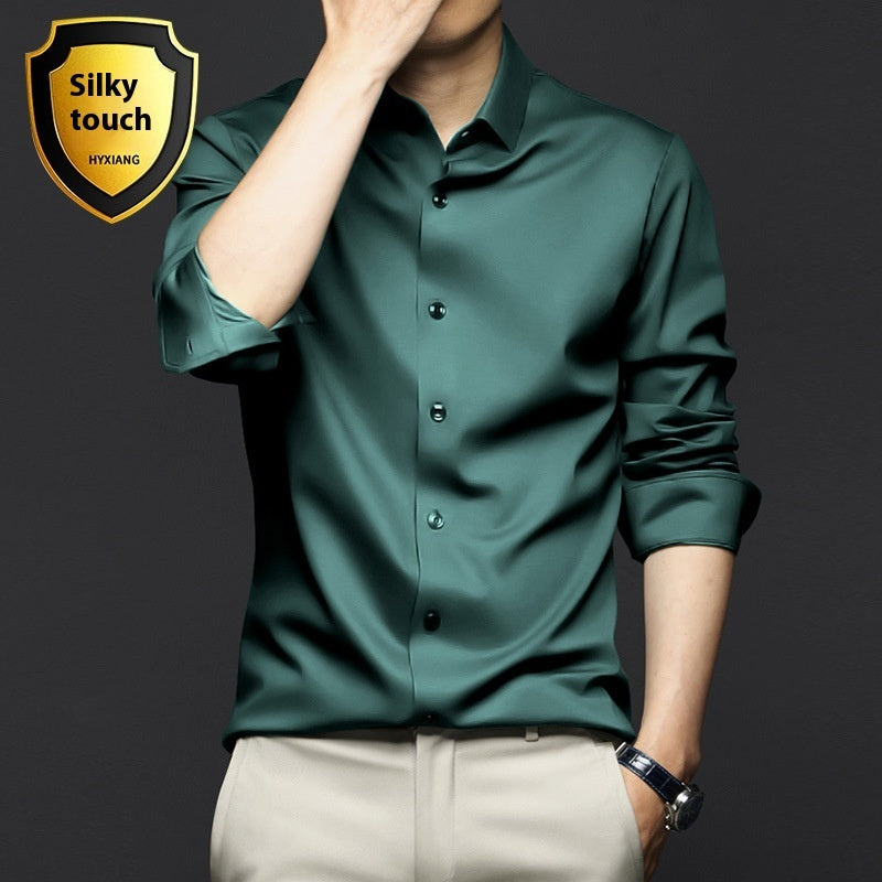Long Sleeve Shirt Men's Anti-wrinkle Non-ironing Business Clothing Shirt gents Shirts Distinguished Fine Apparel C2128 13 Dark Green 2XL