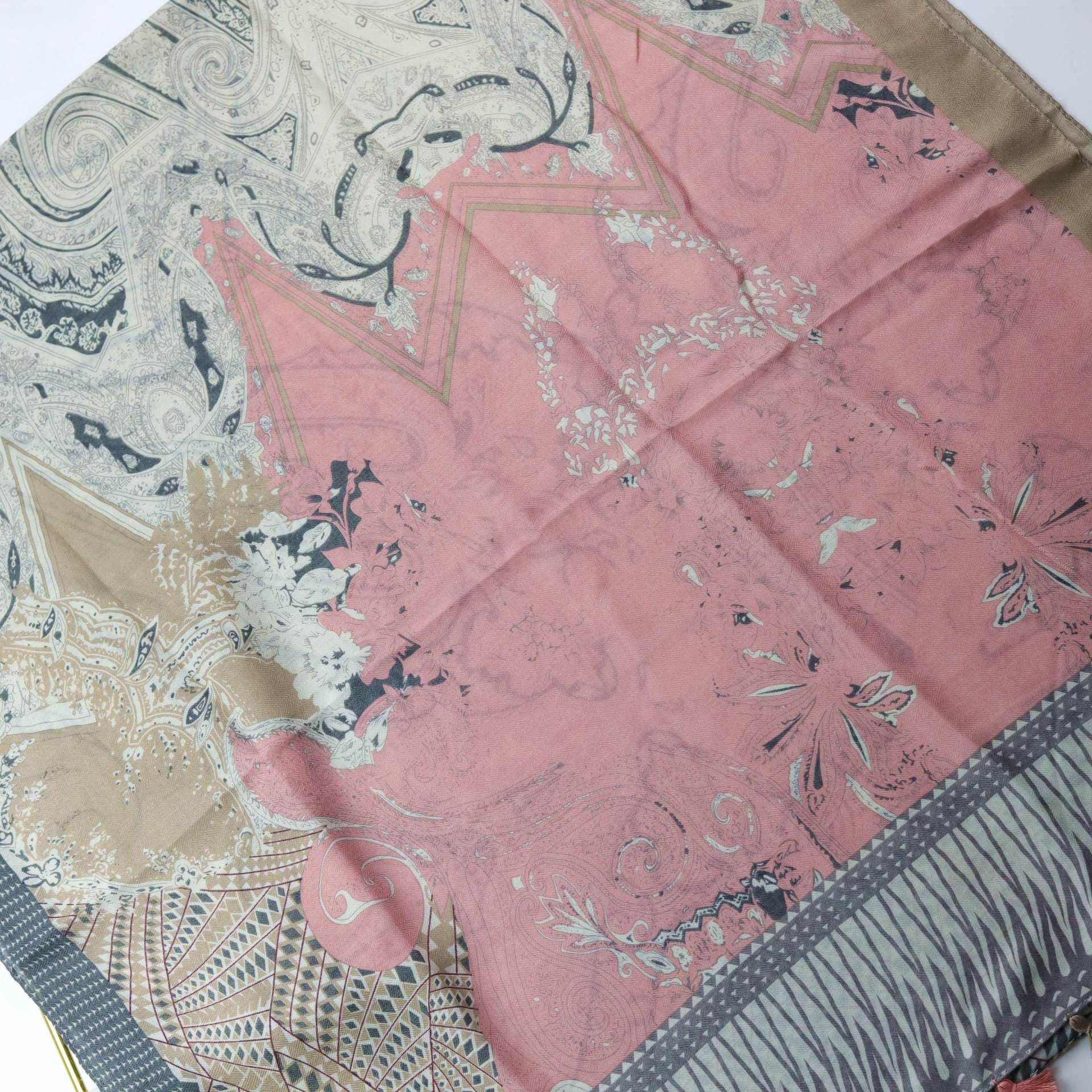 Lady's Cashew Print Silk Scarf Shawl for Elegant Styling ladys skafs Distinguished Fine Apparel