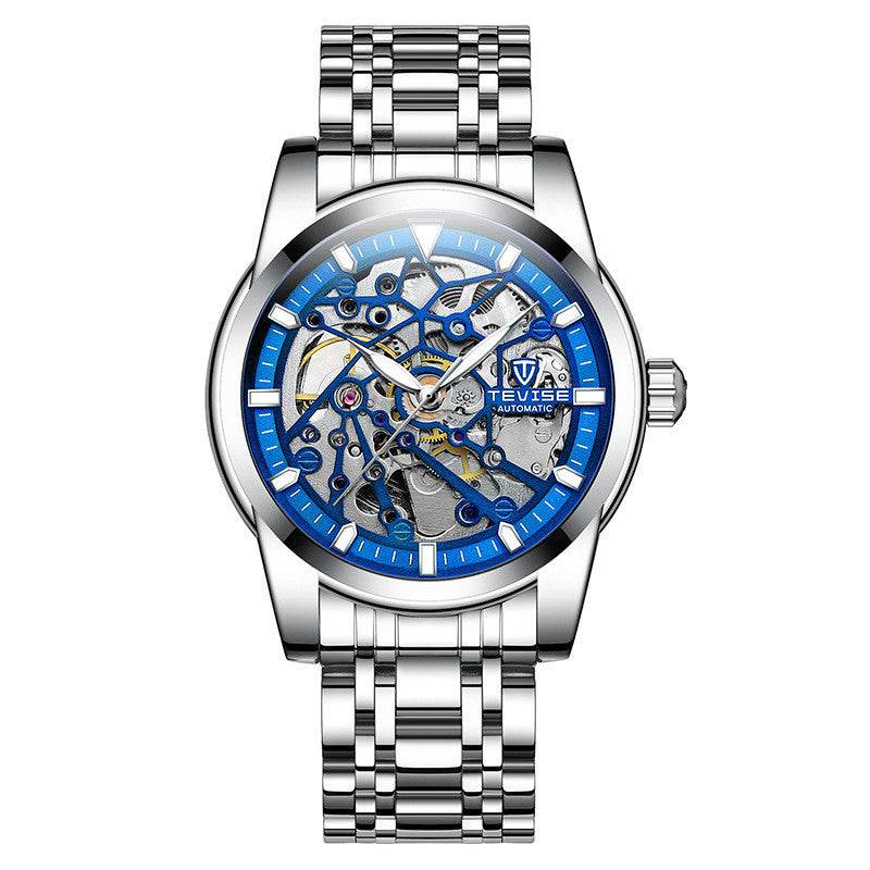 Stainless Steel Luminous Watch for Gentlemen - Available in Blue, Black, Green, or Gold gents watches Distinguished Fine Apparel Blue