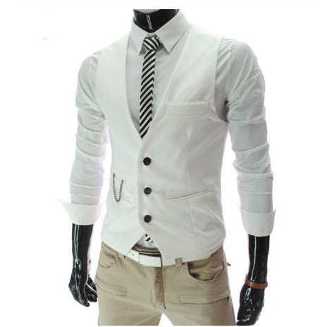 Men's formal business attire - distinguished formal business vest mens vest Distinguished Fine Apparel White 3XL