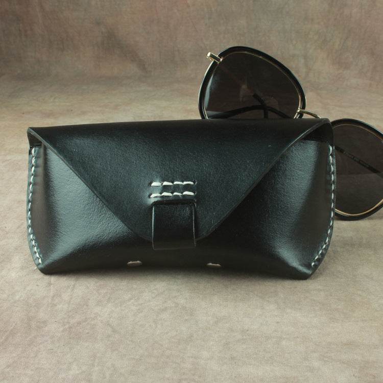 Handmade Retro Leather Sunglasses Case – Premium Genuine Leather gents accessorys Distinguished Fine Apparel Black