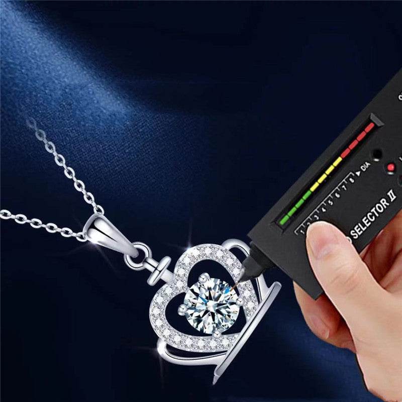 18K Gold Crown Diamond Necklace – Exquisite Pendant with Royal Elegance ladys accessorys Distinguished Fine Apparel