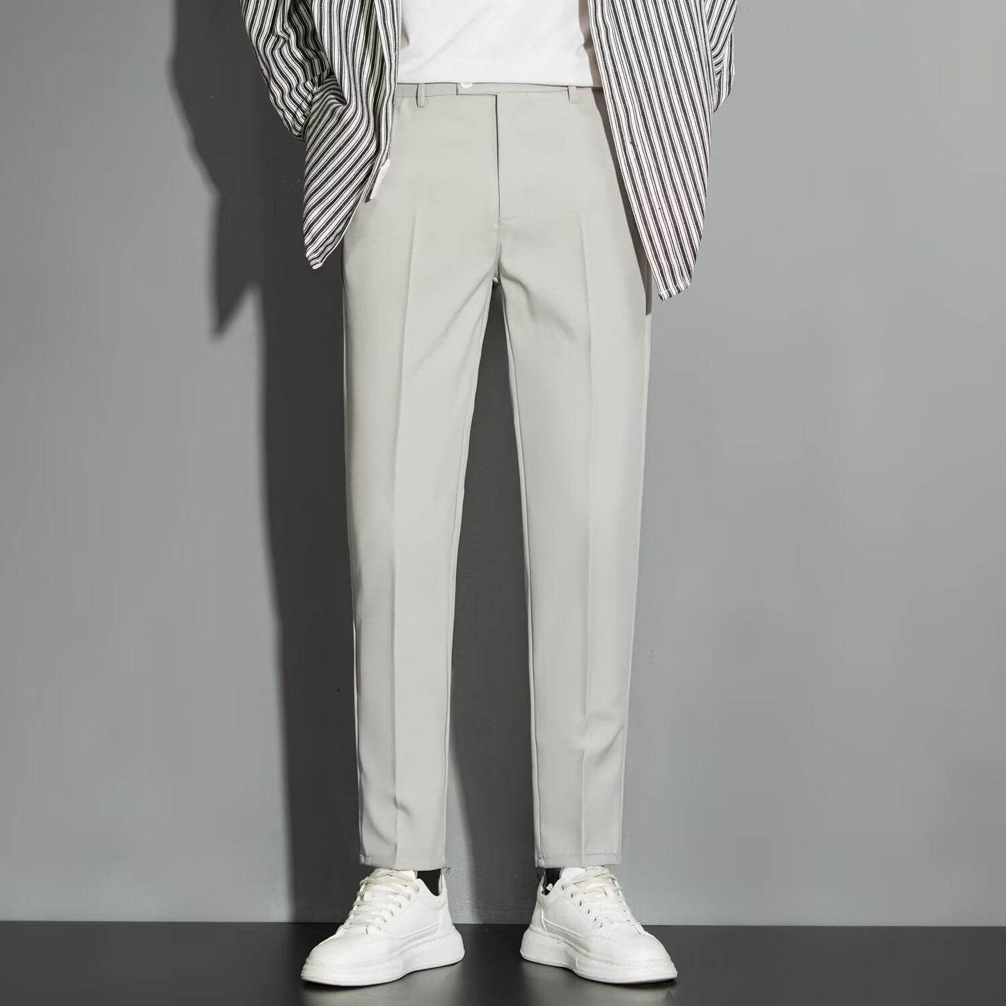 Gentlemen's Straight Cut Spring Casual Pants - Ankle-length Suit Pants gents pants Distinguished Fine Apparel