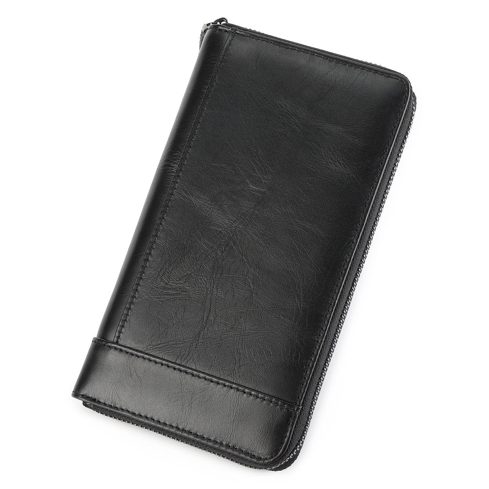 Men's Genuine Leather Large Capacity Wallet gents accessorys Distinguished Fine Apparel Black