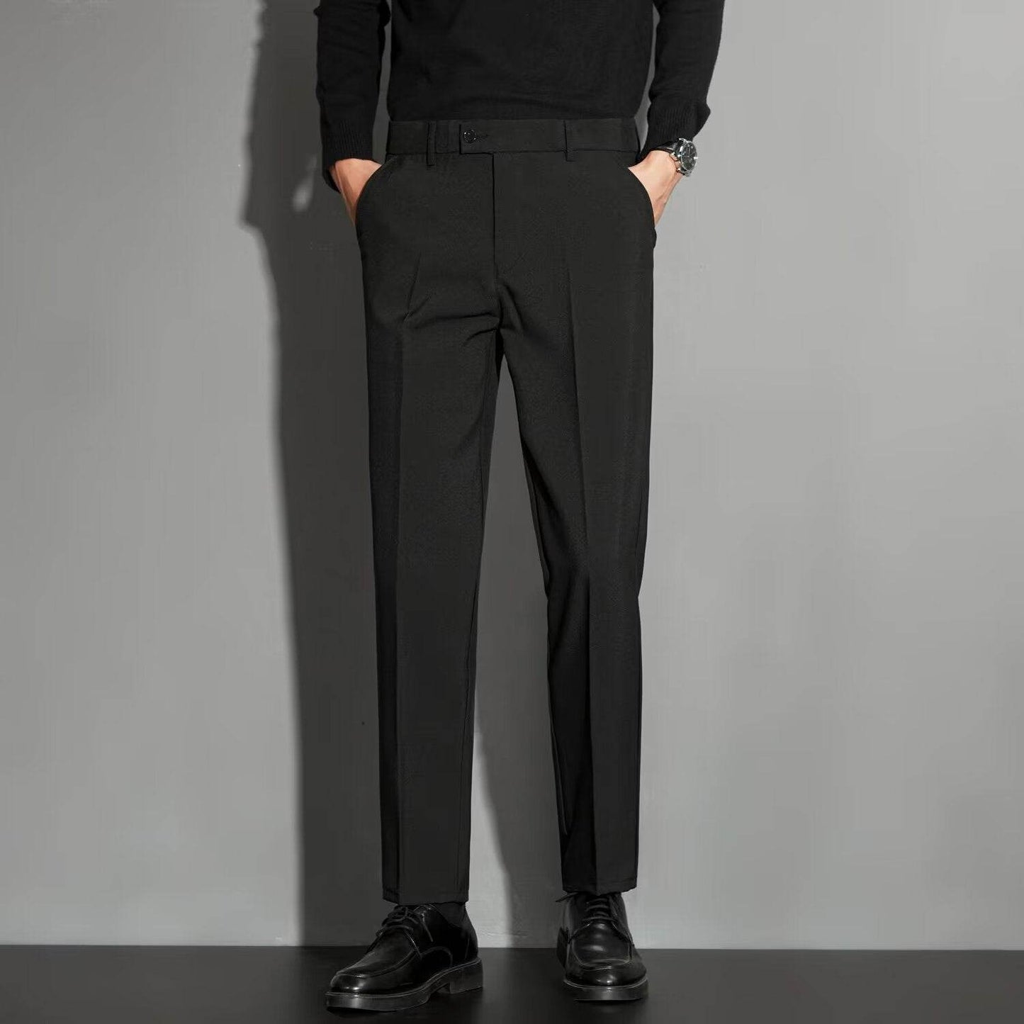 Gentlemen's Straight Cut Spring Casual Pants - Ankle-length Suit Pants gents pants Distinguished Fine Apparel