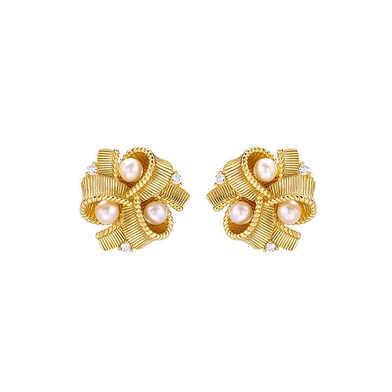 Elegant Little Fragrant Earrings – Timeless Feminine Charm ladys earrings Distinguished Fine Apparel Ribbon earrings