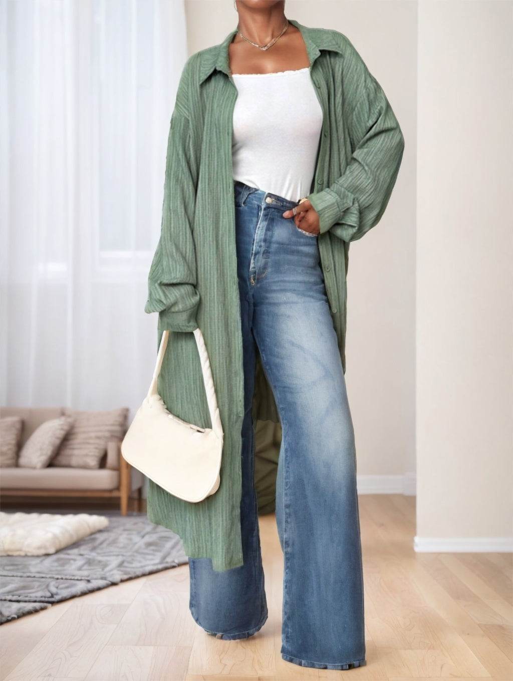 Casual Full Length Elegance For The Distinguished Ladies ladys tops Distinguished Fine Apparel Green 2XL