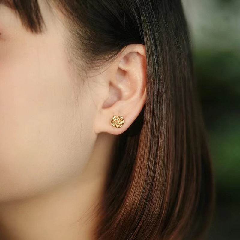 Light Luxury 3D Flower Earrings – Elegant Floral Statement Jewelry ladys earrings Distinguished Fine Apparel