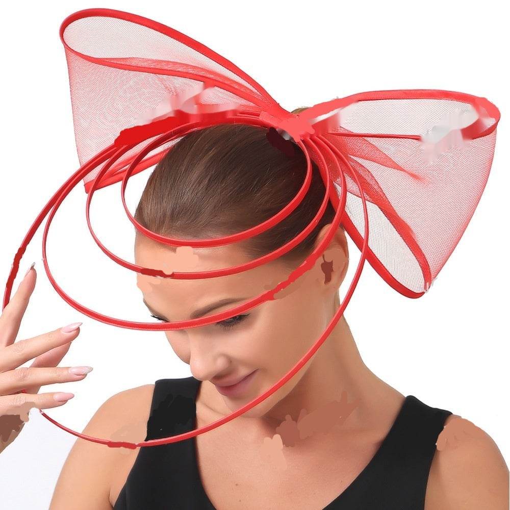 Racing Festival Fashion High-end Top Hat Hair Accessories ladys hats Distinguished Fine Apparel Red