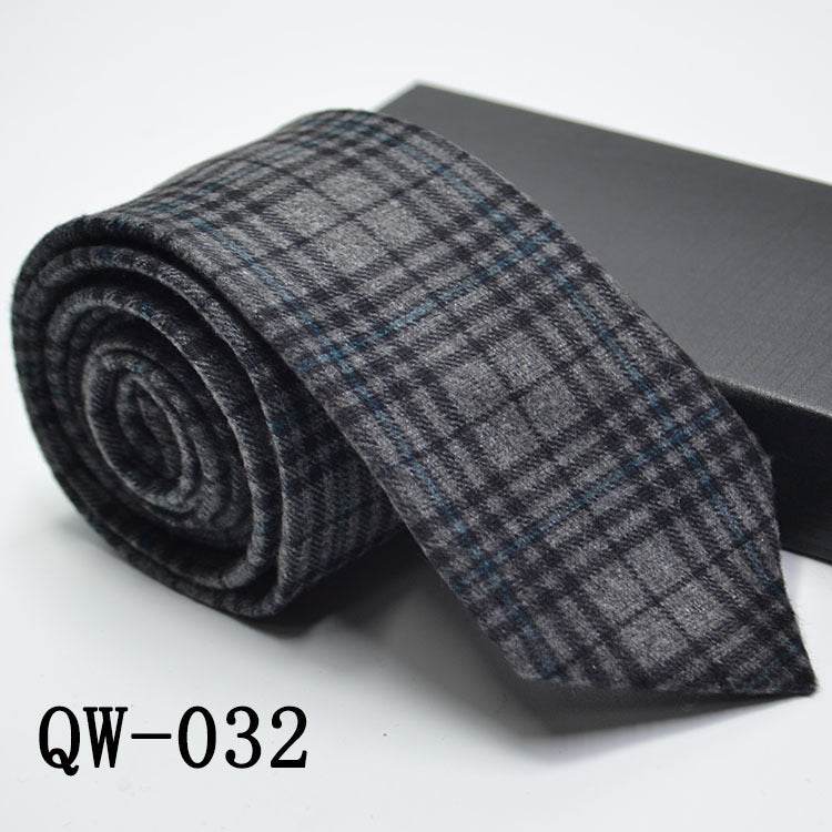 Mens Tie Super Narrow Wool-like Elegant Business Wear - Distinguished Fine Men's & Women's Apparel