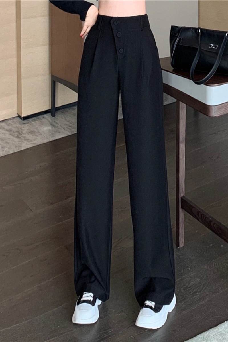 Suit Pants Straight Loose Autumn And Winter - Slim Wide Leg ladys pants Distinguished Fine Apparel