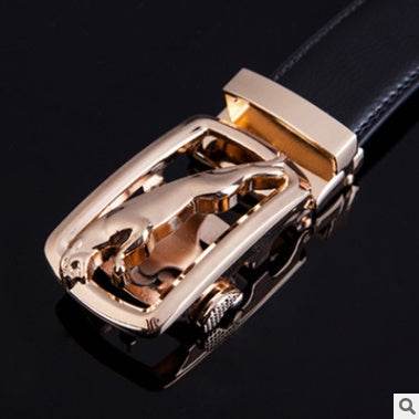Men's Professional Business leather belt With automatic buckle formal wear Distinguished Fine Apparel 17 110 130cm