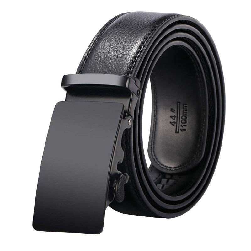 Men's Genuine Leather Belt - Classic, Modern, Business Styles formal wear Distinguished Fine Apparel Black Surface Two Layers Gift Box Included