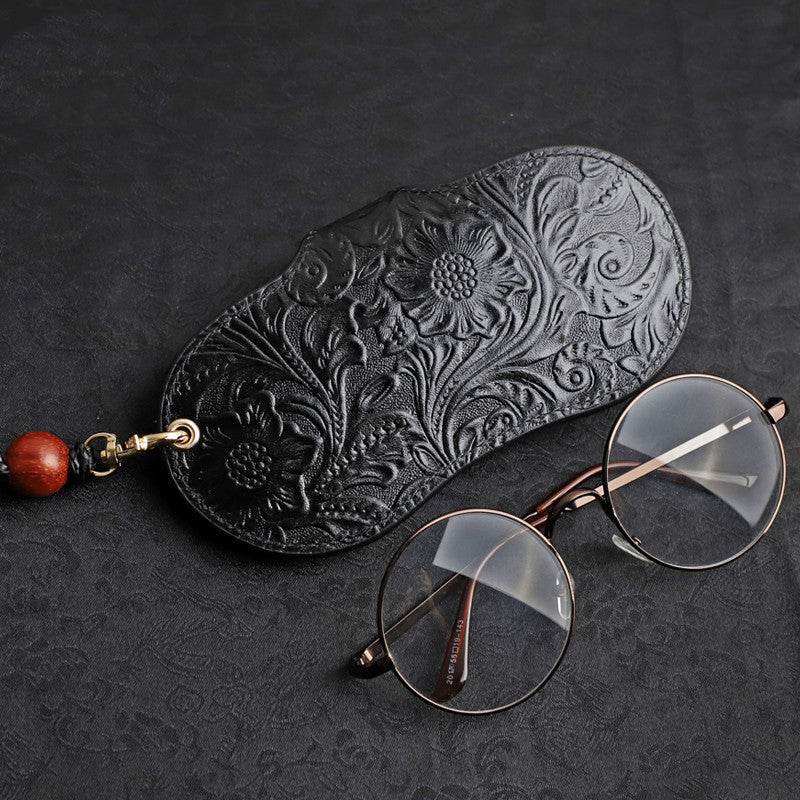 Ancient Look, Genuine Leather Case For Sunglasses gents sunglasses Distinguished Fine Apparel Black