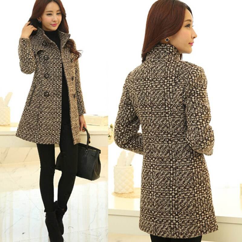 Thick Plaid woolen coat - Professional women's Over Coat ladys coats Distinguished Fine Apparel