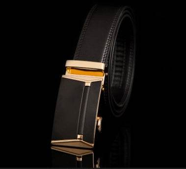 Men's Professional Business leather belt With automatic buckle formal wear Distinguished Fine Apparel 3 110 130cm