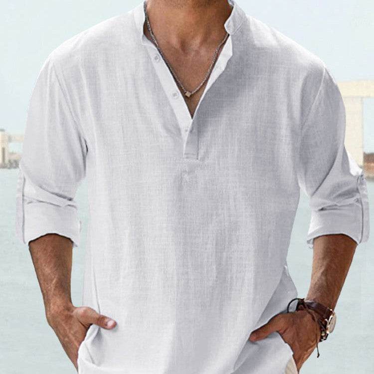 Men's Casual Linen Shirts - Spring Autumn Summer Wear Modern Gentlemen gents Shirts Distinguished Fine Apparel
