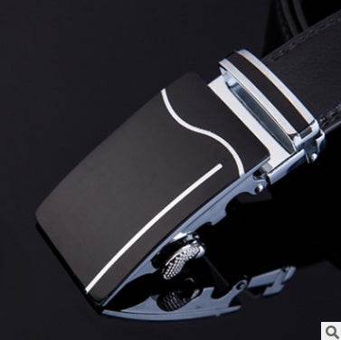 Men's Professional Business leather belt With automatic buckle formal wear Distinguished Fine Apparel 14 110 130cm