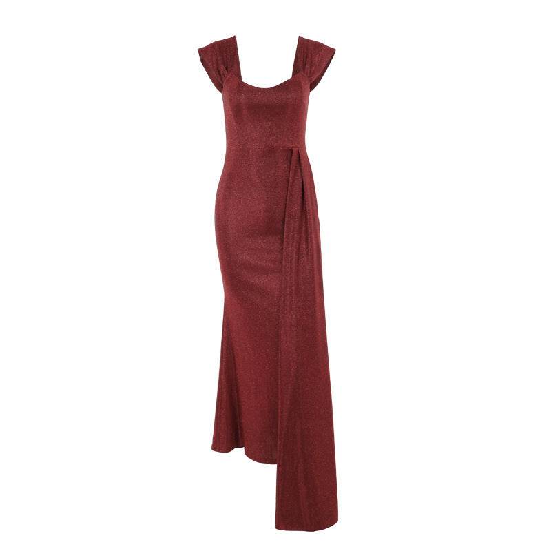 Elegant & Exquisite, Distinguished Ladies Evening Gown - Glistening wine red or Silver ladys gown Distinguished Fine Apparel