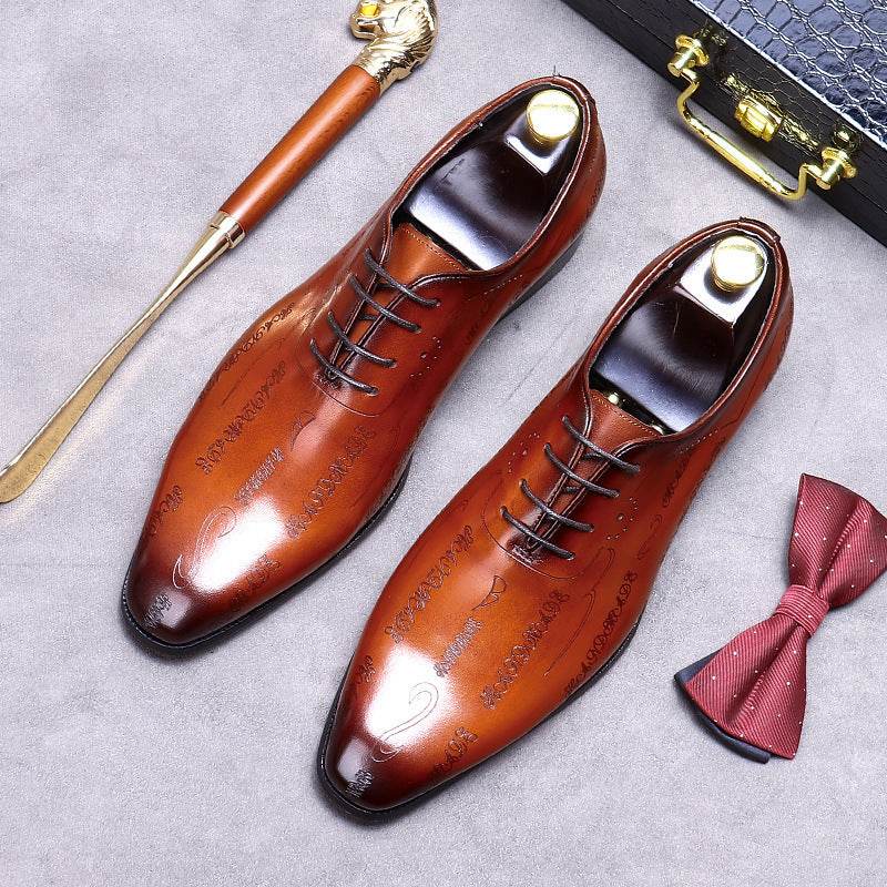 Gentlemen's High-Class Business Footwear - Formal Distinguished and Opulent gents shoes Distinguished Fine Apparel Brown 37