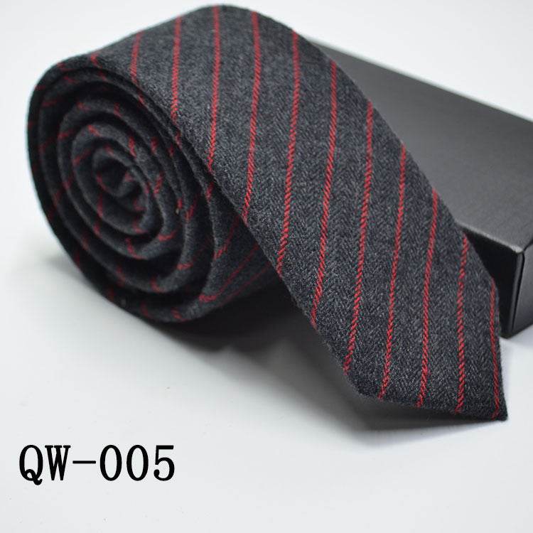Mens Tie Super Narrow Wool-like Elegant Business Wear gent's ties Distinguished Fine Apparel QW005