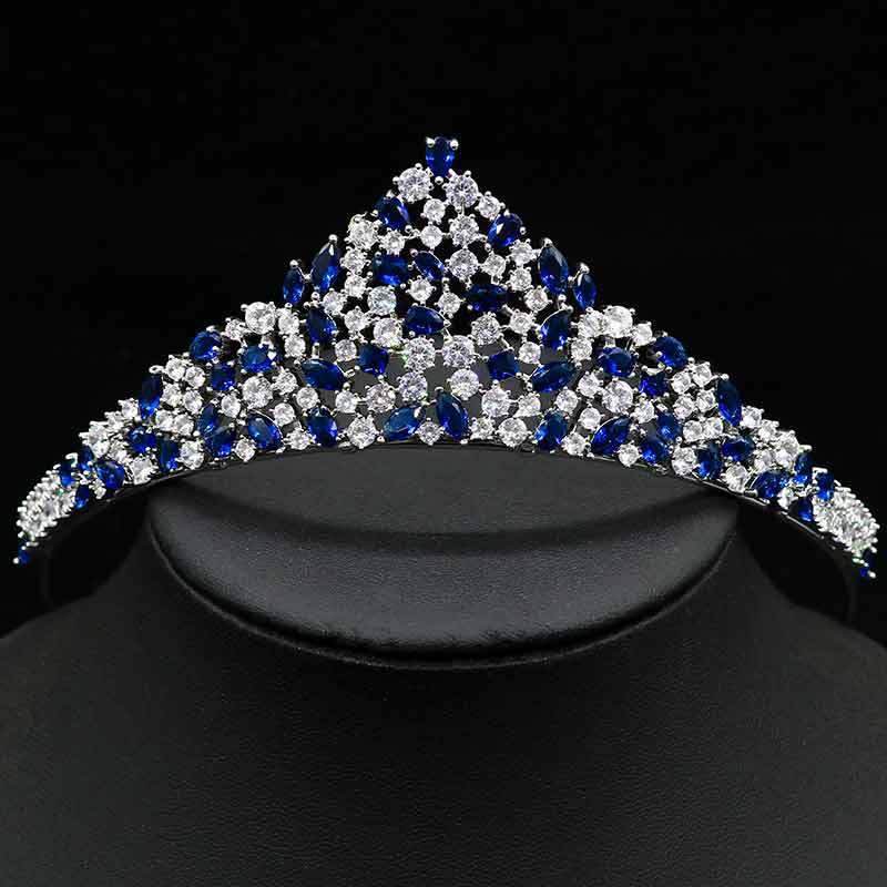 Simple Graceful Zircon Necklace & Earrings Set – Effortless Shine for Every Moment jewelry set Distinguished Fine Apparel Crown Blue