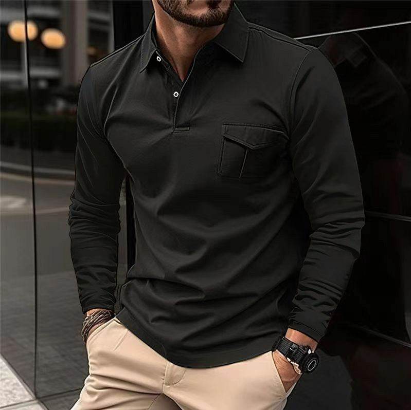 Gentlemen's Casual Polo Shirts - Sleek Professional Look gents top Distinguished Fine Apparel Black L