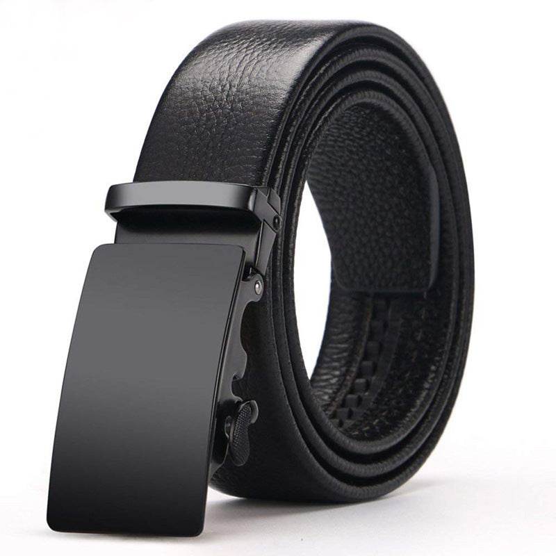 Men's Genuine Leather Belt - Classic, Modern, Business Styles formal wear Distinguished Fine Apparel Black Surface First Layer Gift Box Included