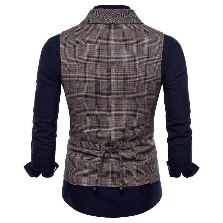 Distinguished Fine Apparel presents Check lapel Formal vest gents vest Distinguished Fine Apparel