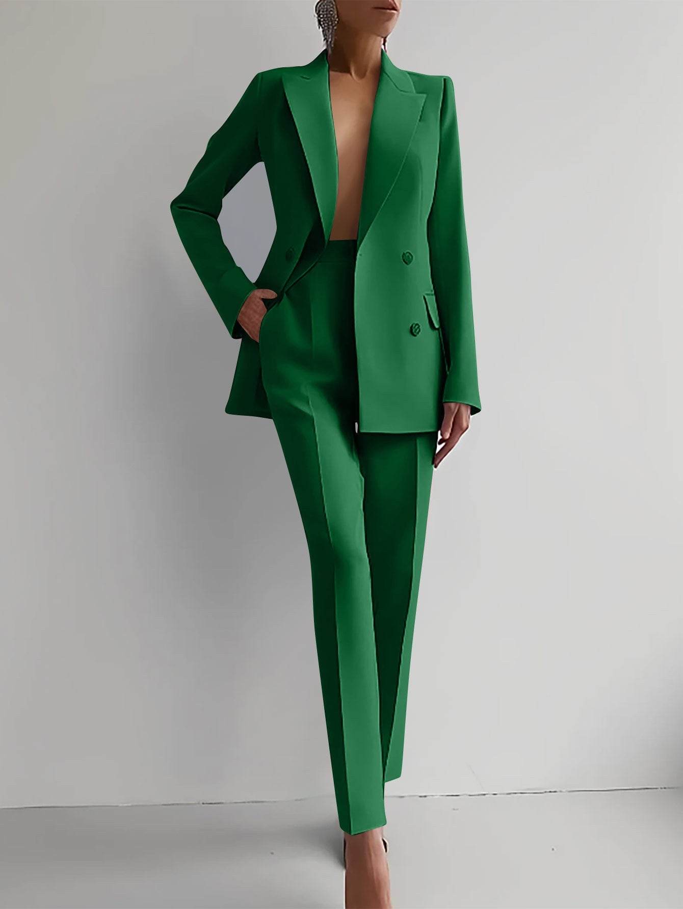 Women's Professional Business Style Suit - Elegant, proactive Look ladys suit Distinguished Fine Apparel Green L