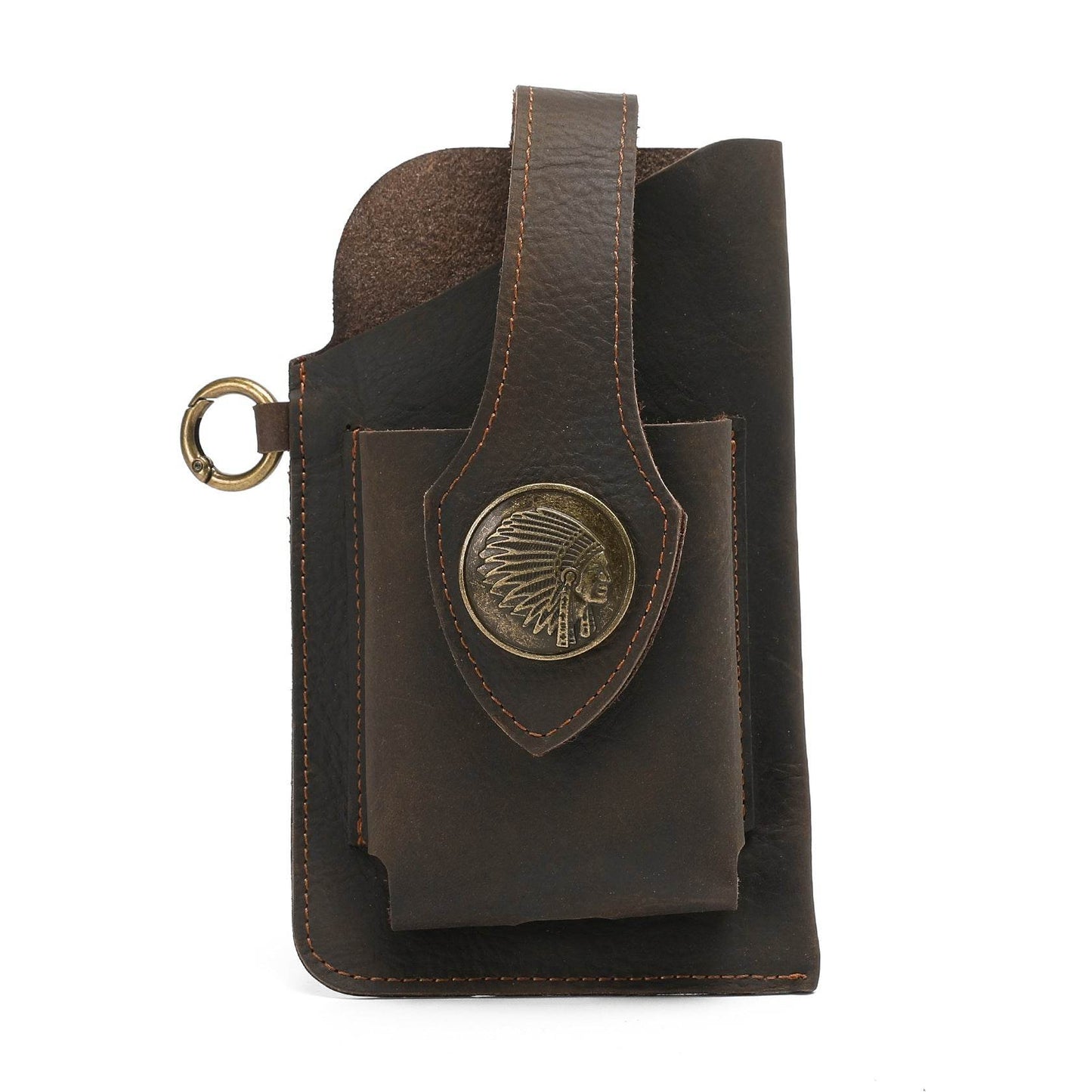 Sophisticated Genuine Leather Phone Belt Bag - Excellent Quality gents accessorys Distinguished Fine Apparel