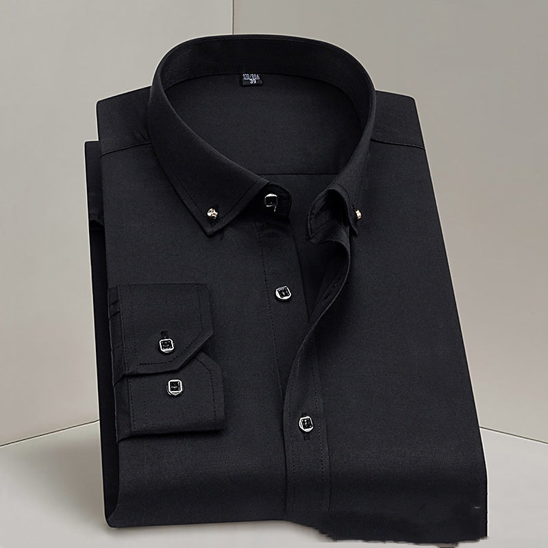 Business Formal Wear Men's Shirt Professional men's shirt Distinguished Fine Apparel Black 38