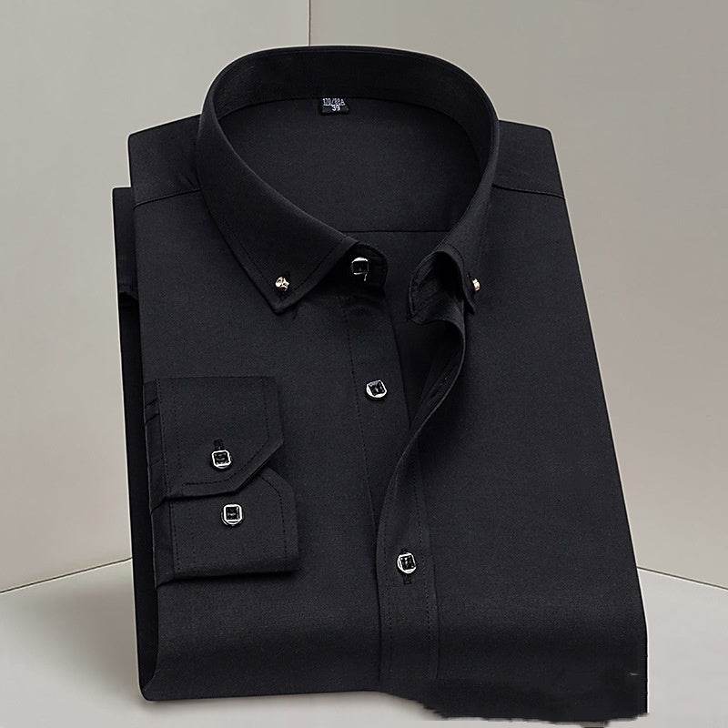 Business Formal Wear Men's Shirt Professional men's shirt Distinguished Fine Apparel Black 38