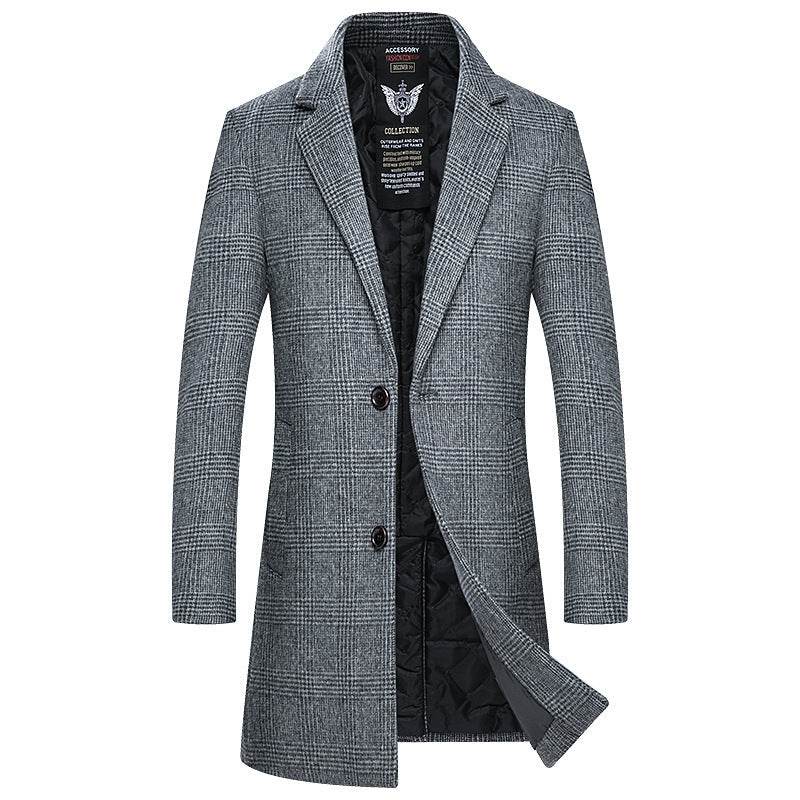 Distinguished Gentlemen's Heavy woolen overcoat gents jacket Distinguished Fine Apparel Grey 3XL