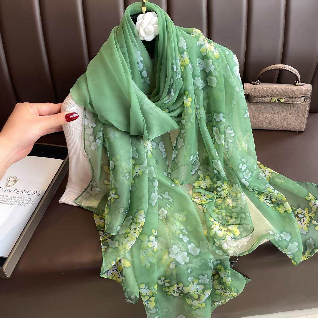 Elegant ladys Scarf - Long Elegant Vibrant ladys skafs Distinguished Fine Apparel Green 180CMto130CM
