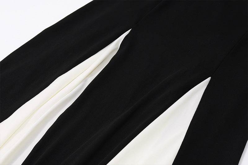 Women's Classic Black and White Sling Dress - Elegant Maxi lady's dresses Distinguished Fine Apparel