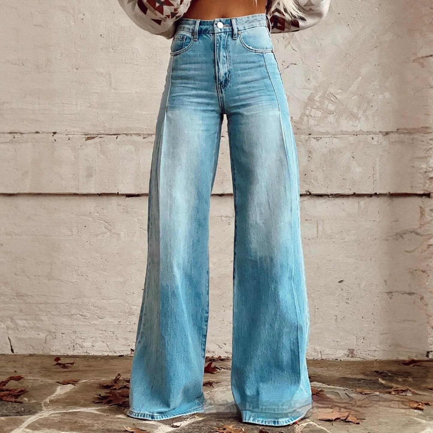 Foreign Plus Size Women's Casual Pants - Thin Jeans Wide Leg ladys pants Distinguished Fine Apparel