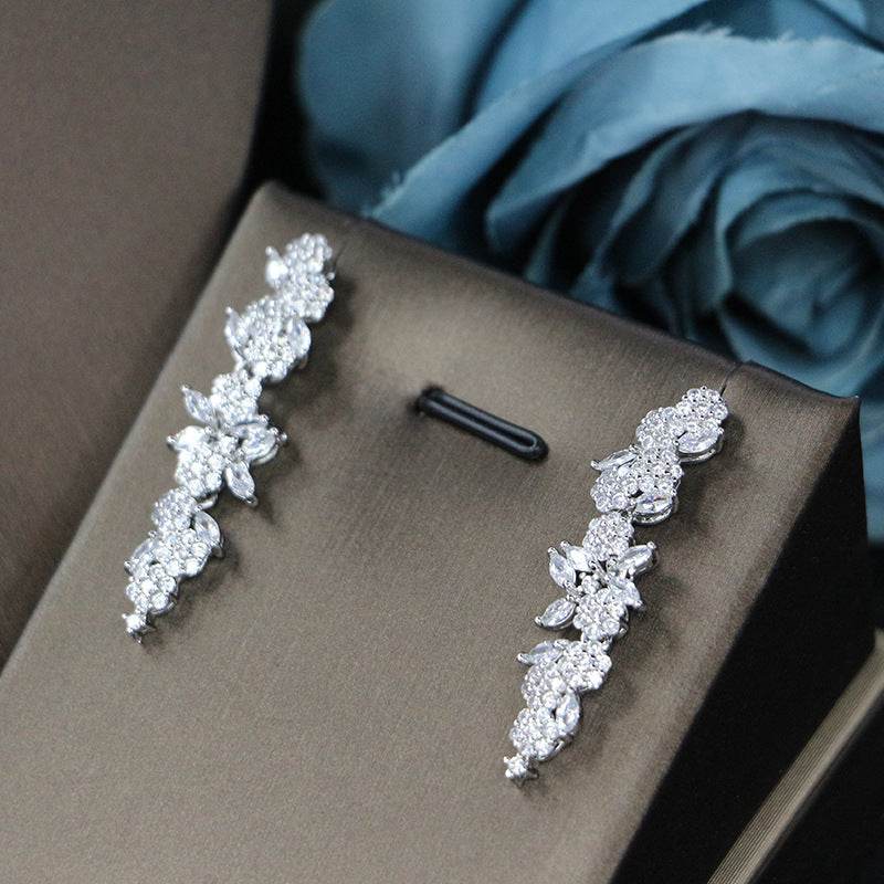 Elegant Rose Zircon Bridal Jewelry Set – 4-Piece Wedding & Evening Fashion jewelry set Distinguished Fine Apparel