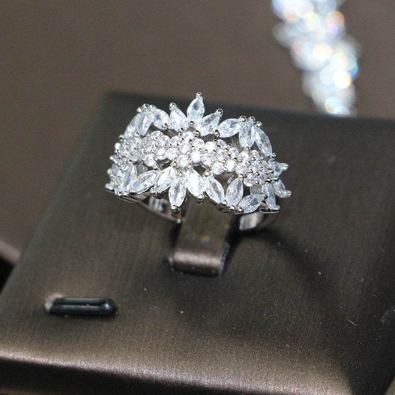 Elegant Rose Zircon Bridal Jewelry Set – 4-Piece Wedding & Evening Fashion jewelry set Distinguished Fine Apparel