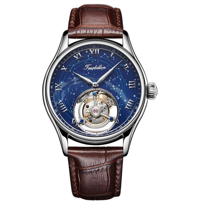 40% off Distinguished Astronomers Star Tourbillon Mechanical Timepiece gents watches Distinguished Fine Apparel Brown Silver