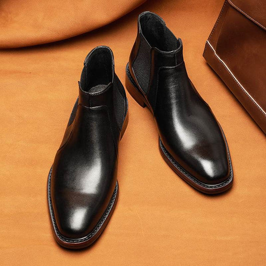 Men's Genuine Leather Formal Business Shoes - Sleek and Affordable Boots gents shoes Distinguished Fine Apparel