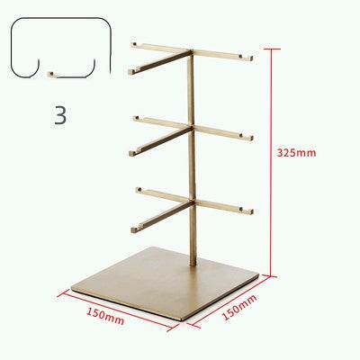 Stainless Steel Eyeglass Display Rack – Sleek, Space-Saving Sunglasses Holder gents accessorys Distinguished Fine Apparel Gold Three layers
