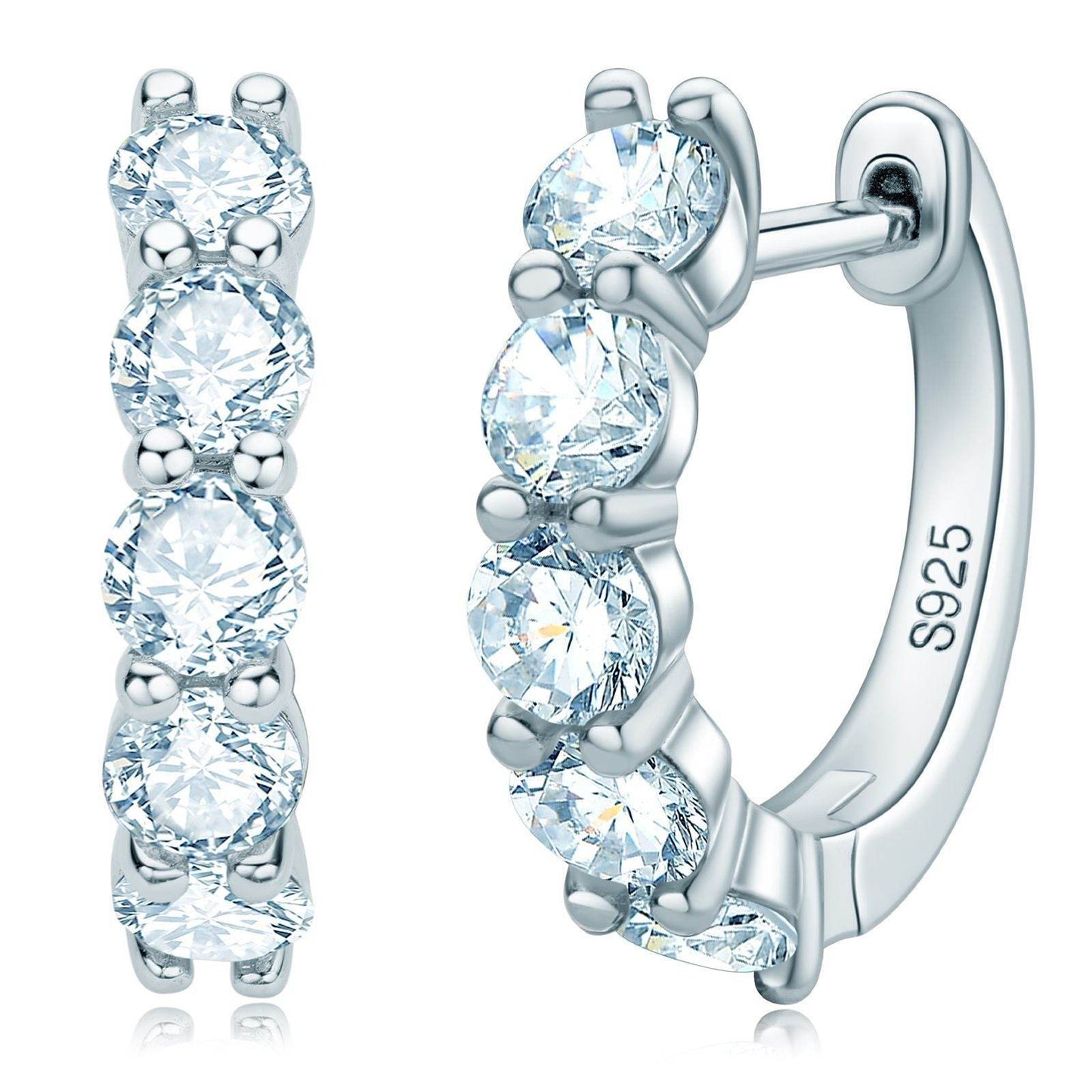 Moissanite Diamond Earrings – Elegant S925 Sterling Silver Studs for Everyday & Occasion Wear ladys earrings Distinguished Fine Apparel White