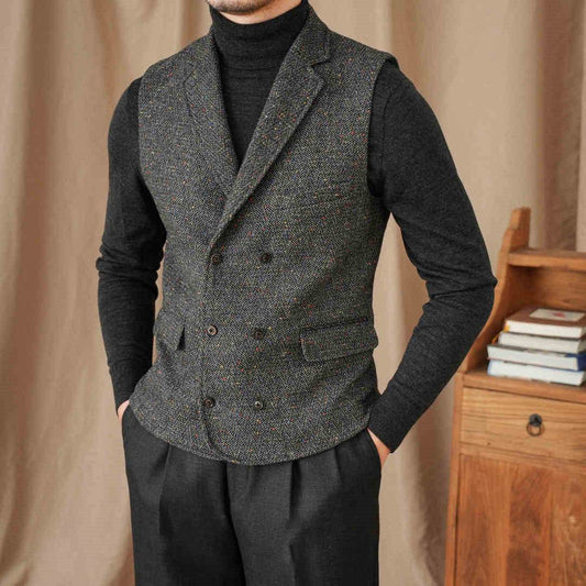 Vintage Double Breasted Wool Colored Dot Vest mens vest Distinguished Fine Apparel