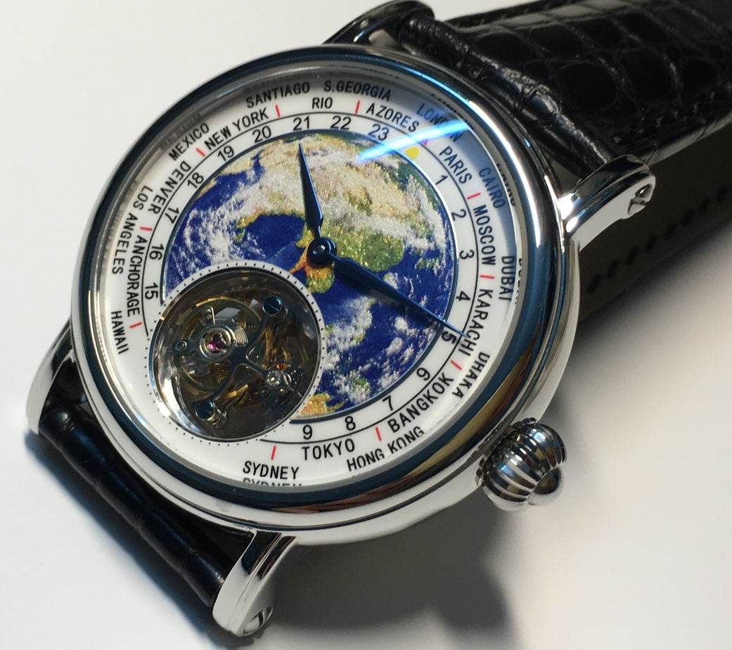 30% Off Gentlemen's 3D Globe Tourbillon Distinguished Time Piece - Excellent Quality gents watches Distinguished Fine Apparel
